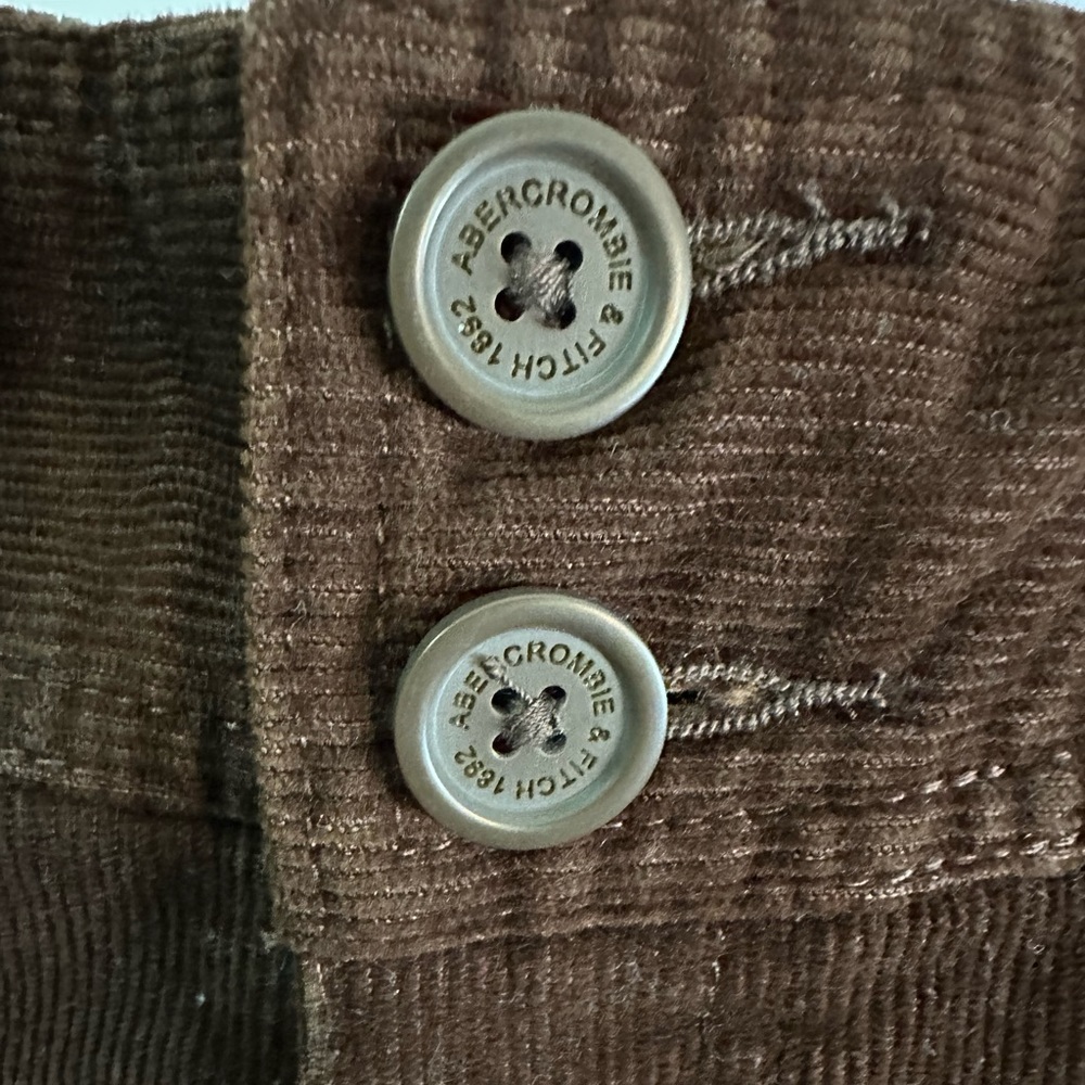 Abercrombie & Fitch Cargo Capris Wide Leg Straight Leg Corduroy Pants deadstock - Picture 6 of 8
